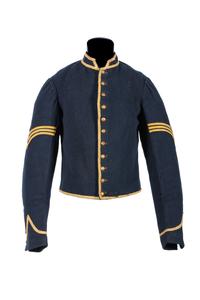 Model 1855 cavalry sergeant's uniform jacket with field modifications.
