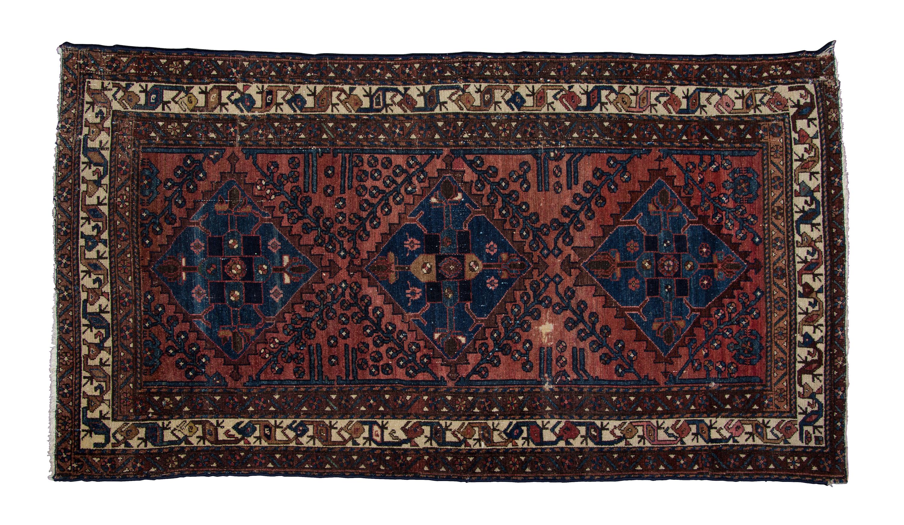 A Hamedan Wool Rug 3 feet 4 1/2 x 6 feet 1 inches. — PERSIA