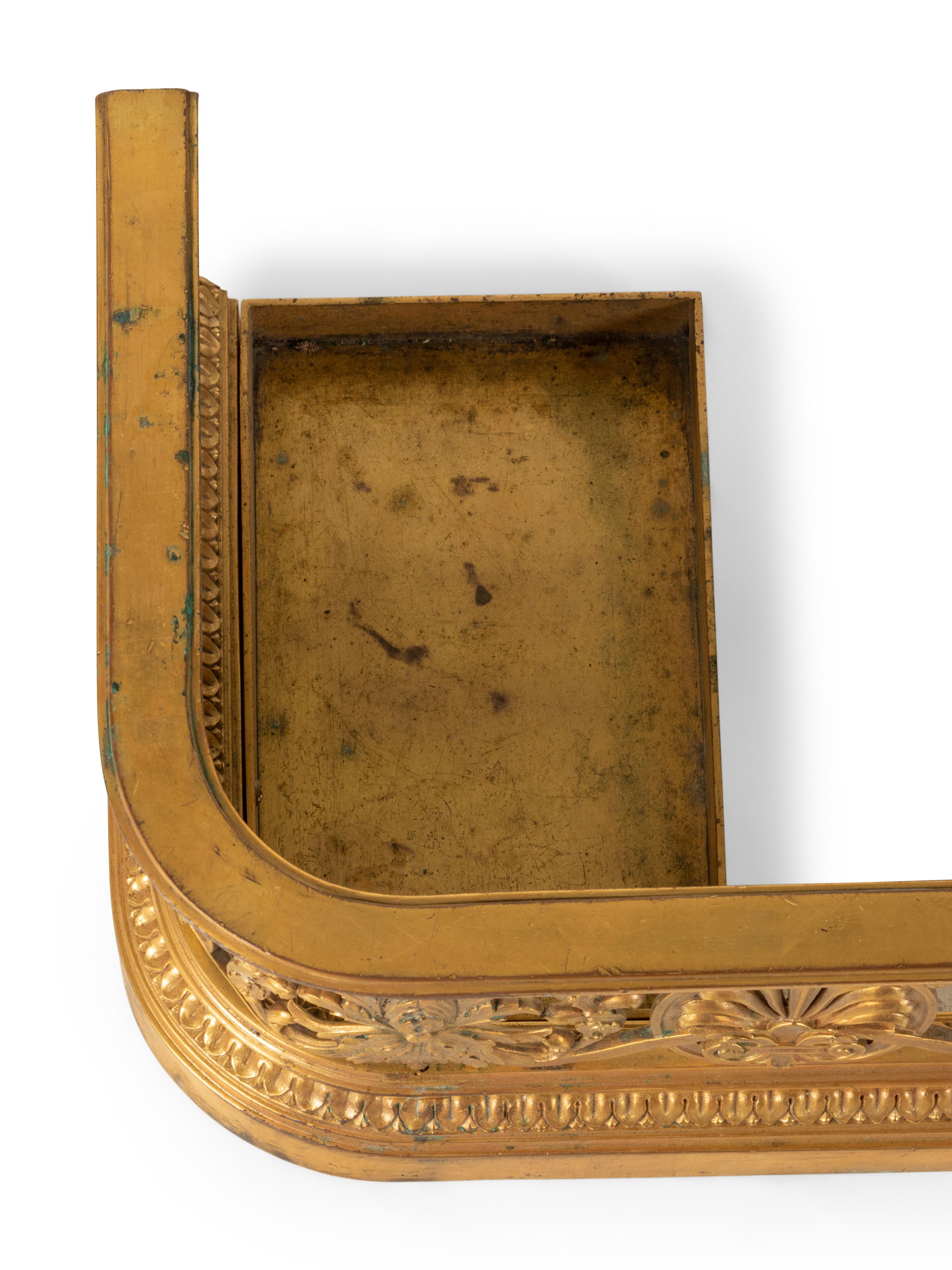 An Empire Style Gilt Bronze Fireplace Fender