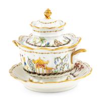 A Le Tallec for Tiffany and Co. Cirque Chinoise Covered Sugar and Underplate