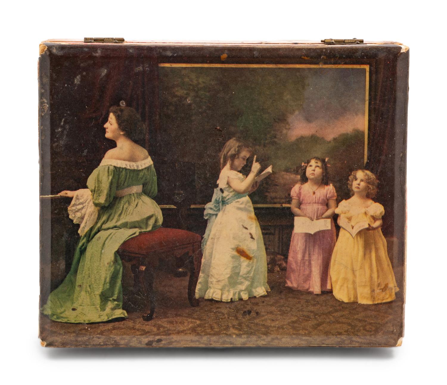 Five Needlework Boxes and a Spool Caddy with Pin Cushion