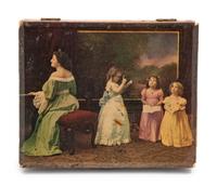 Five Needlework Boxes and a Spool Caddy with Pin Cushion