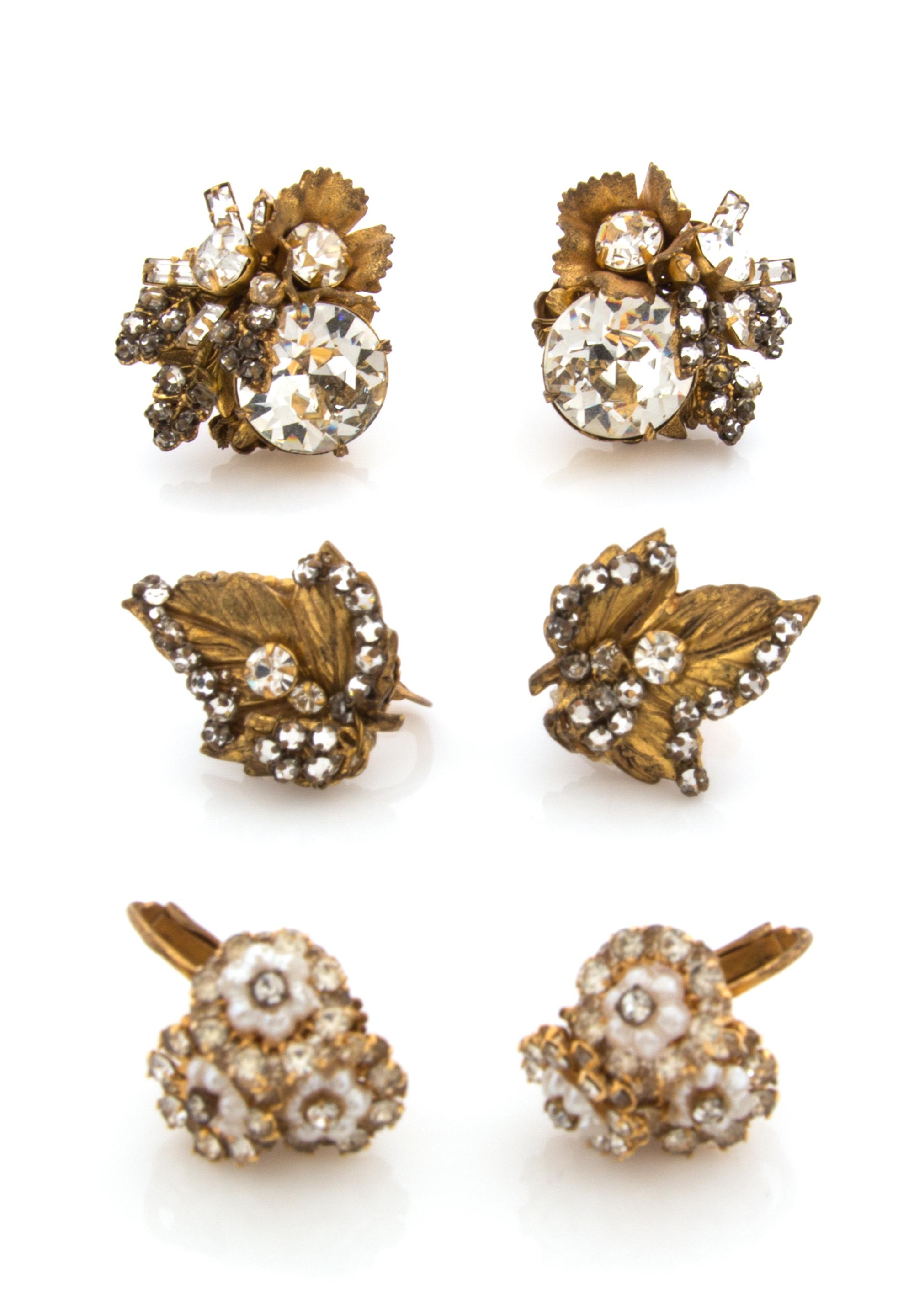 A Group of Three Miriam Haskell Earclips,