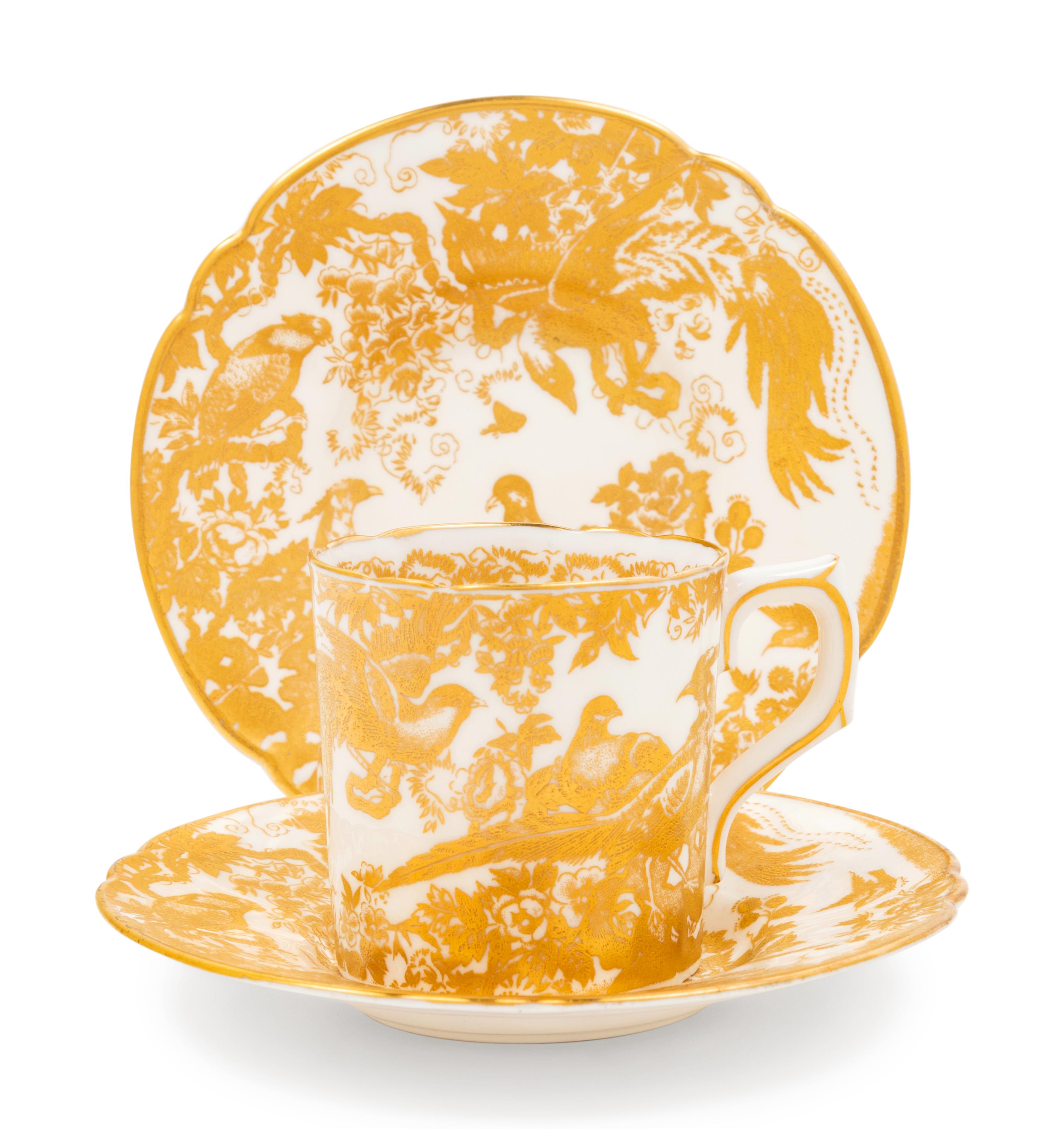A Set of Eleven Royal Crown Derby Porcelain Coffee Cups and Saucers