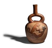A Moche Stirrup Vessel with Jaguar and Deer