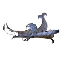A Hammered Iron Dragon Form Downspout 35" W x 18" D x 21" H — Italy, 19th Century