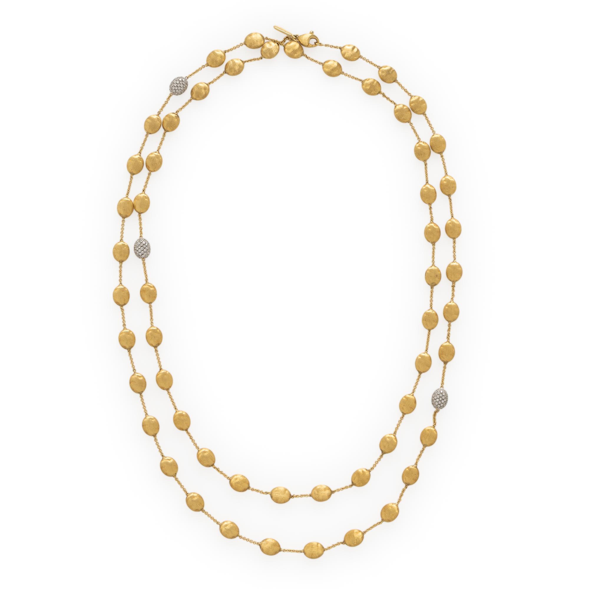 Marco Bicego, 'Siviglia' 'Bean', Yellow Gold and Diamond Necklace