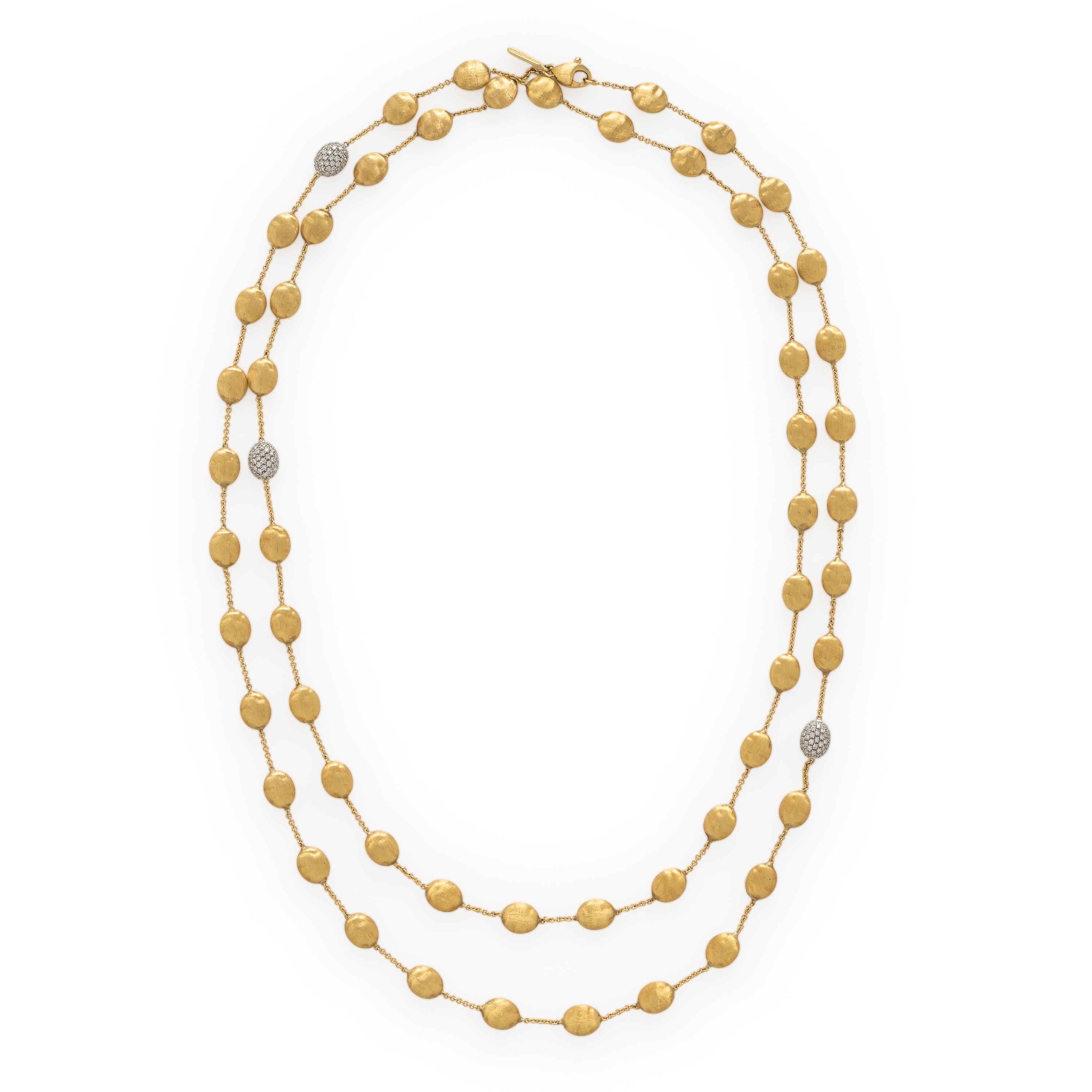 Marco Bicego, 'Siviglia' 'Bean', Yellow Gold and Diamond Necklace