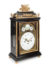 An Austrian Ebonized and Parcel Gilt Bracket Clock