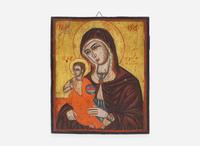 A Greek Icon of the Virgin Mary with Christ Child in the Manner of the Cretan School, 18th century