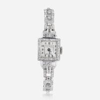 A Waltham Platinum and Diamond Watch