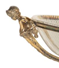 A Neoclassical Style Silver-Plate and Cut Glass Centerpiece Bowl