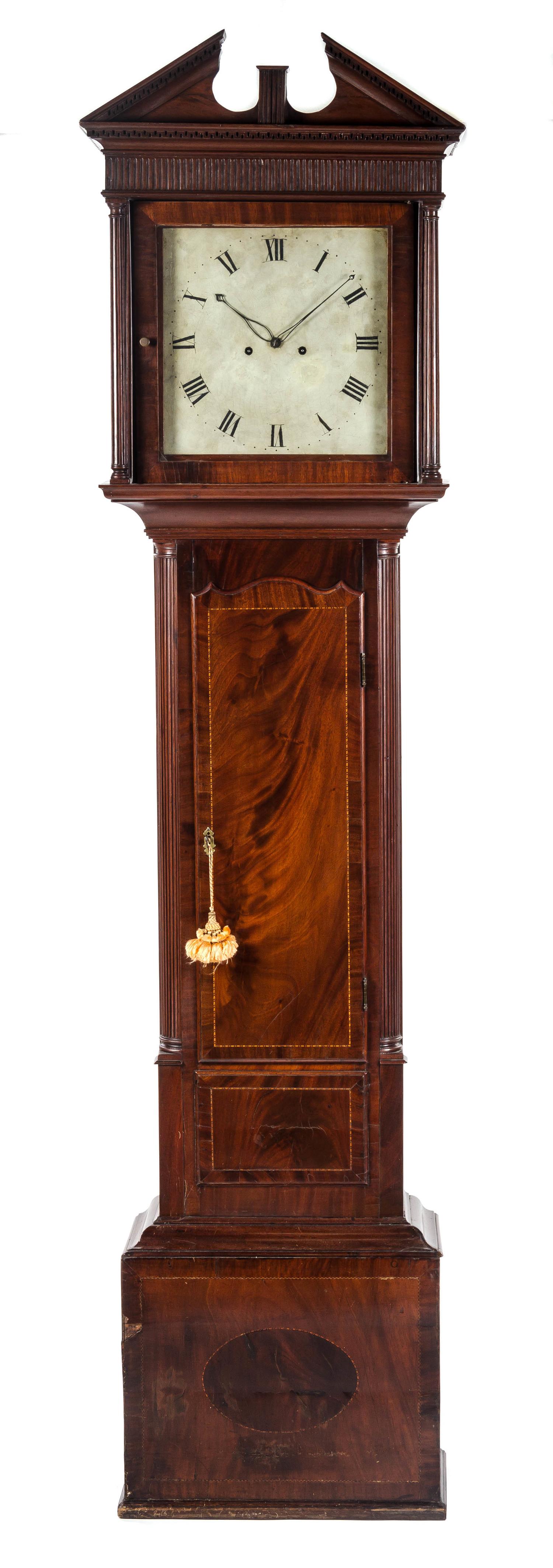 An American Mahogany Tall Case Clock, 19TH CENTURY, Height 92 inches. — 19TH CENTURY,