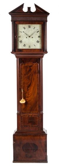 An American Mahogany Tall Case Clock, 19TH CENTURY, Height 92 inches. — 19TH CENTURY,