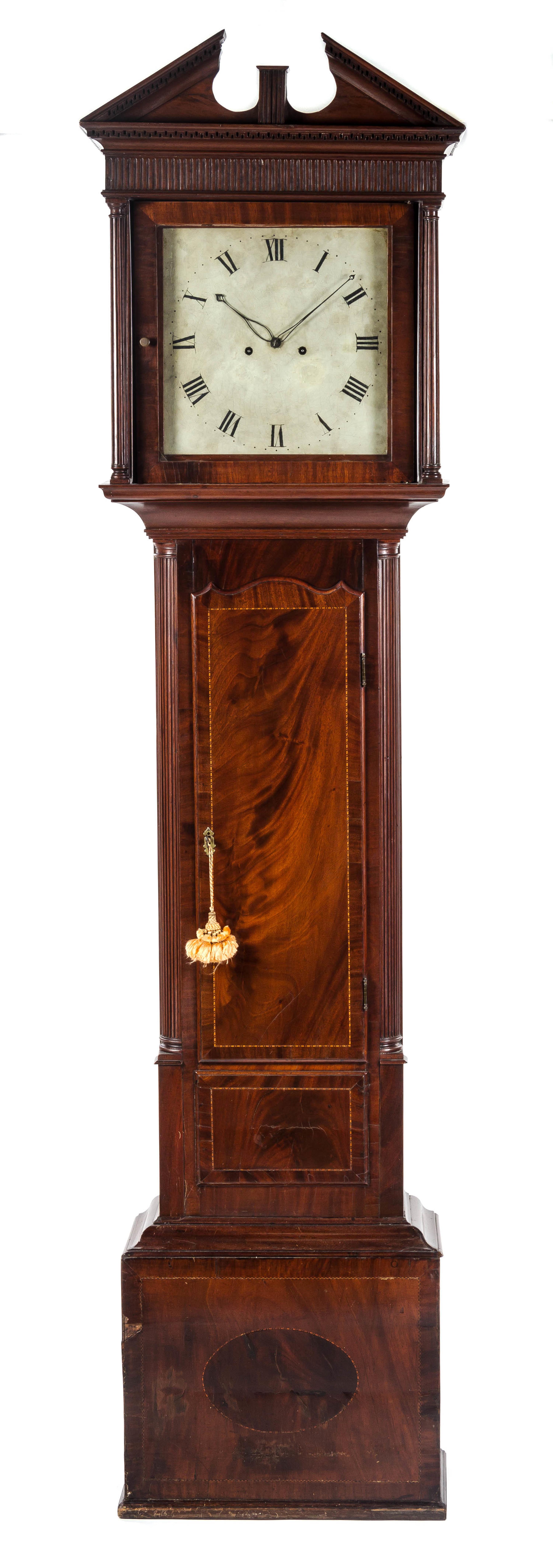 An American Mahogany Tall Case Clock, 19TH CENTURY, Height 92 inches. — 19TH CENTURY,