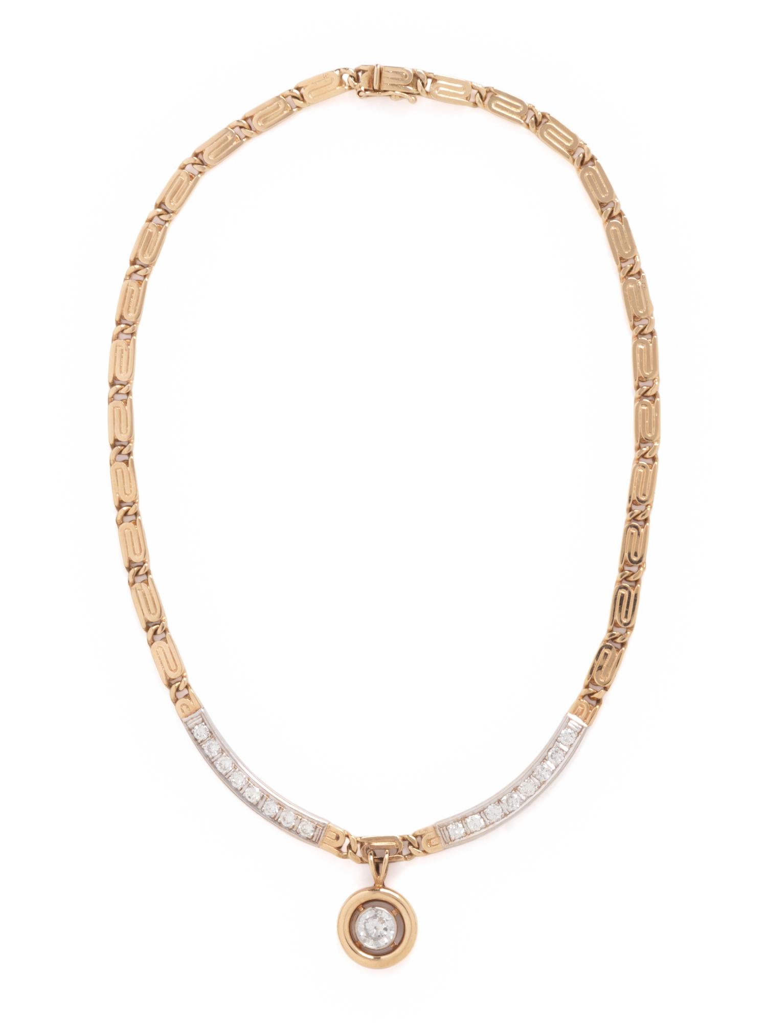 YELLOW GOLD AND DIAMOND NECKLACE