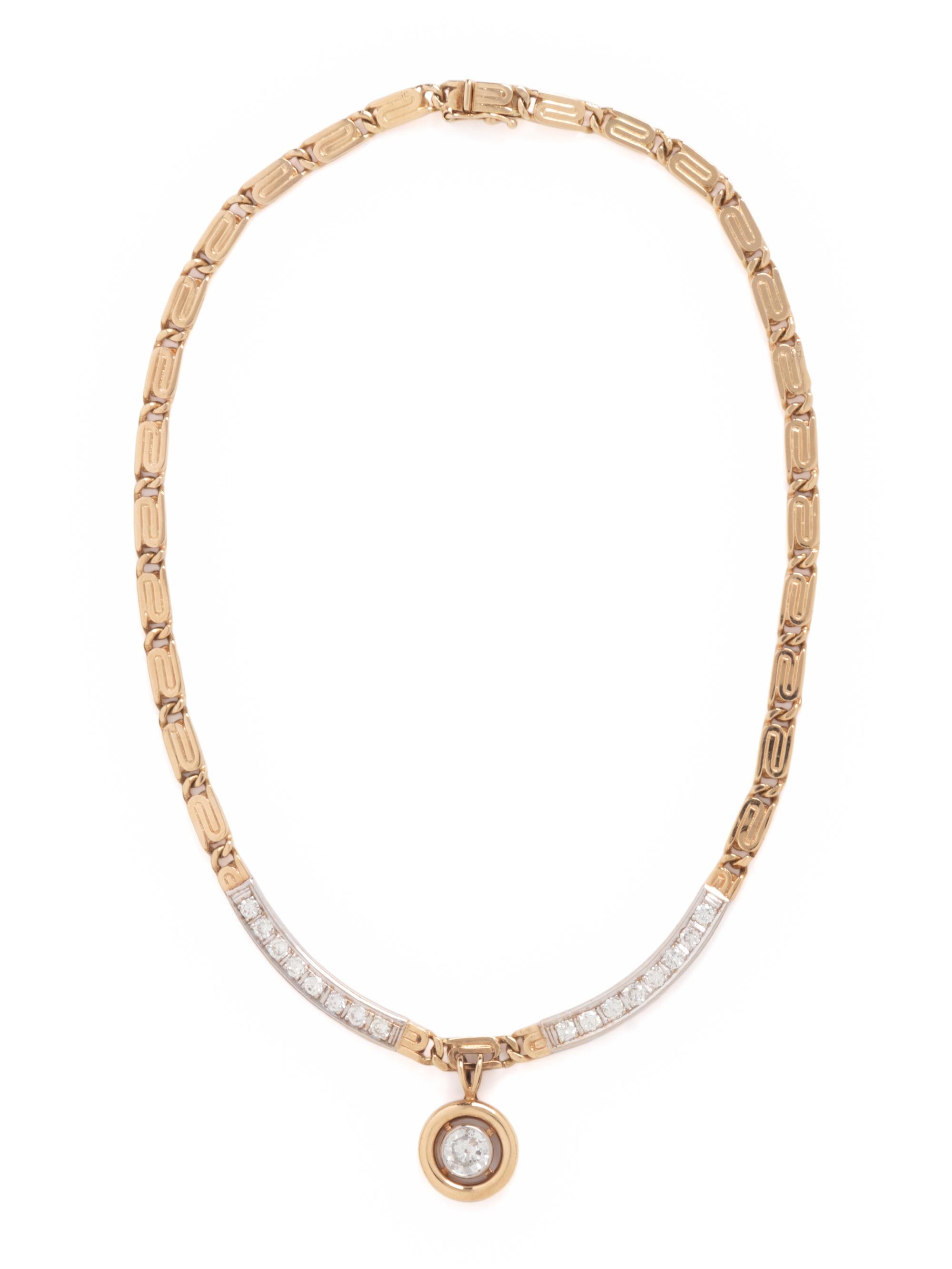 YELLOW GOLD AND DIAMOND NECKLACE