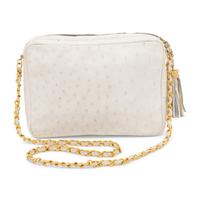 Chanel, Camera Bag in White Ostrich