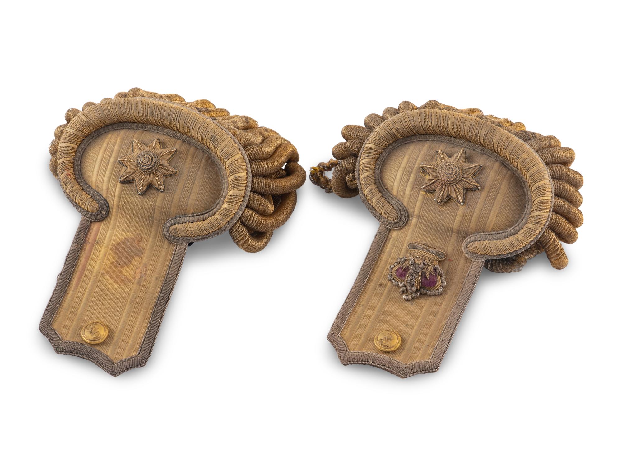A Pair of English Officer’s Epaulets in Original Case
