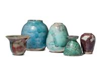 Five Jugtown Pottery Chinese Vases
