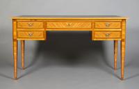 A Louis XVI Style Parquetry Bureau Plat, Louis Mittman, Height 20 x width 55 x depth 27 1/2 inches.