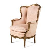 A Pair of Louis XVI Style Giltwood Bergères