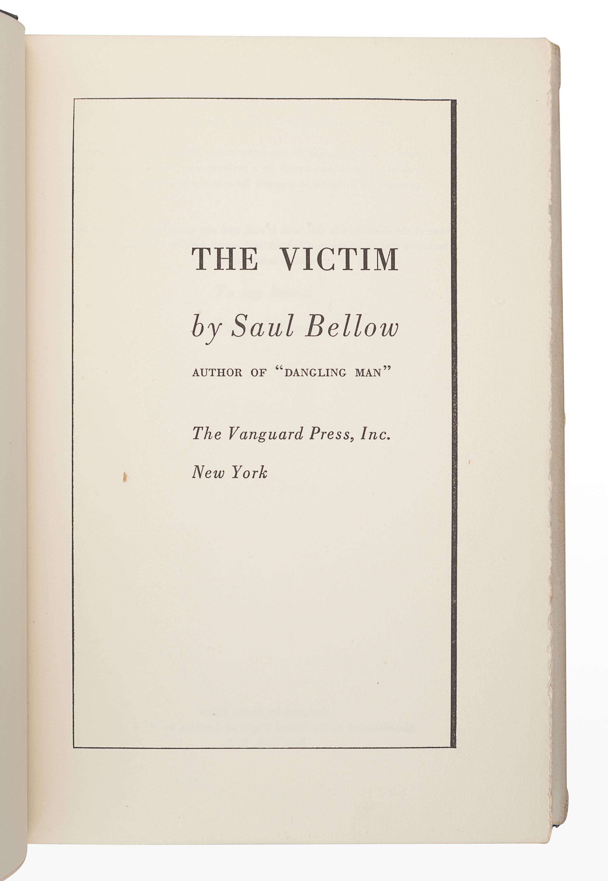 BELLOW, Saul (1915-2005). A group of 3 works, comprising: