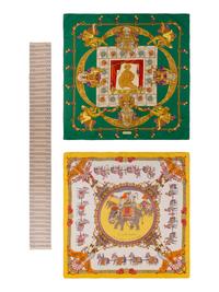 Three Silk Scarves by Hermès and Chanel