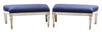 A Pair of Italian Painted Benches Height 16 x width 37 x depth 16 inches. — 19TH CENTURY