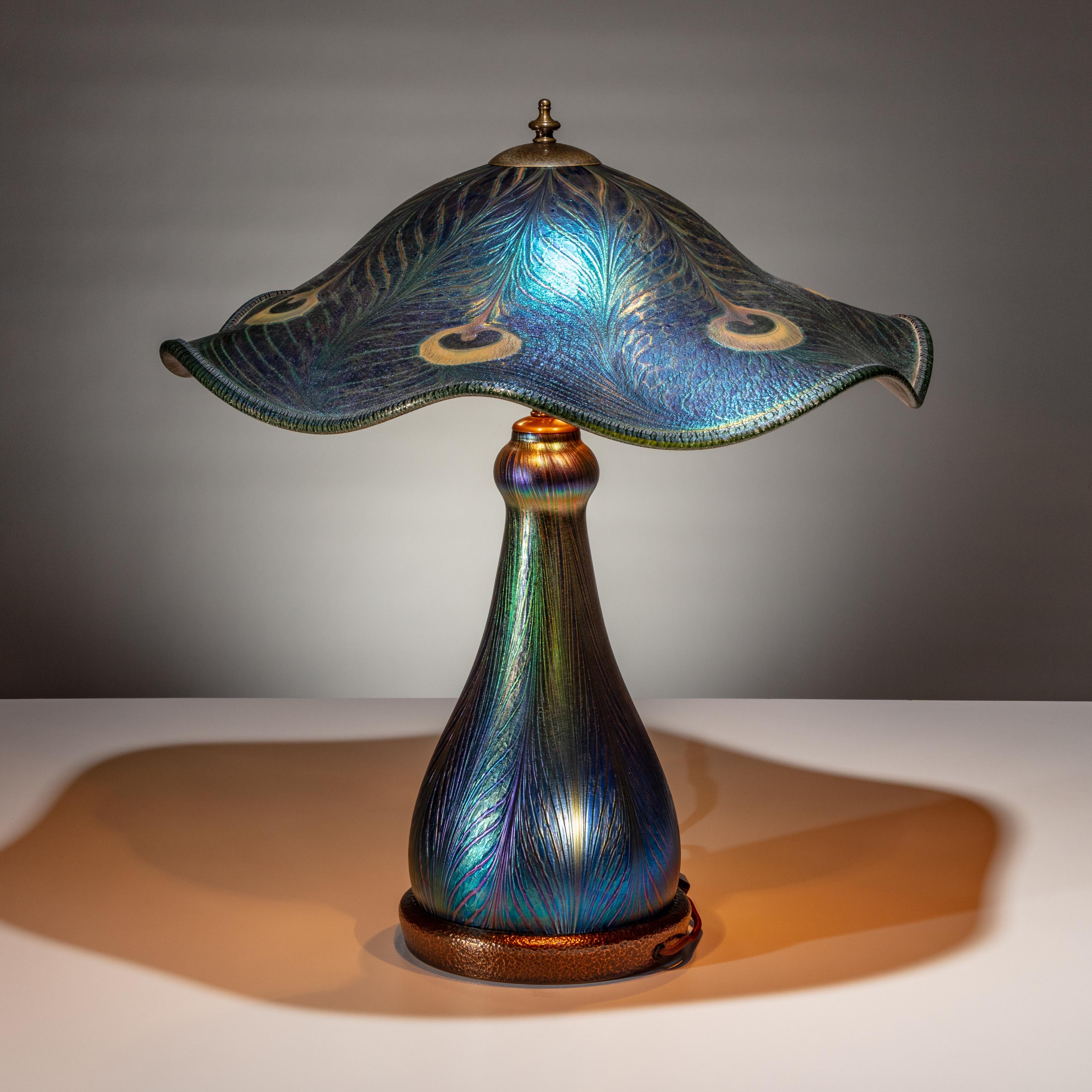 Charles Lotton (American, 1935–2021) — Large Peacock Feather Lamp, 2002