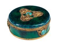 A Gilt Metal and Turquoise-Mounted Sèvres Porcelain Table Casket
