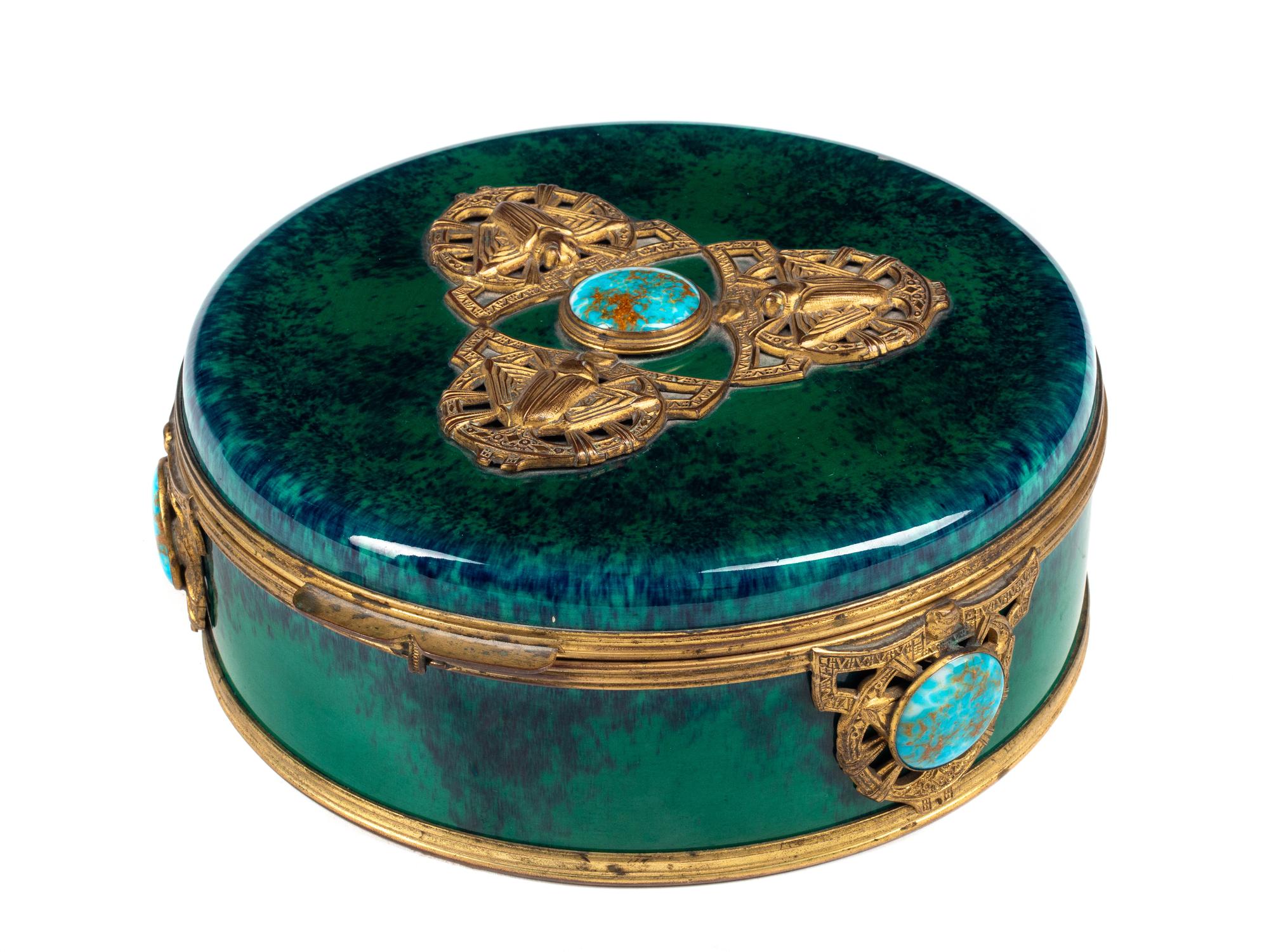 A Gilt Metal and Turquoise-Mounted Sèvres Porcelain Table Casket