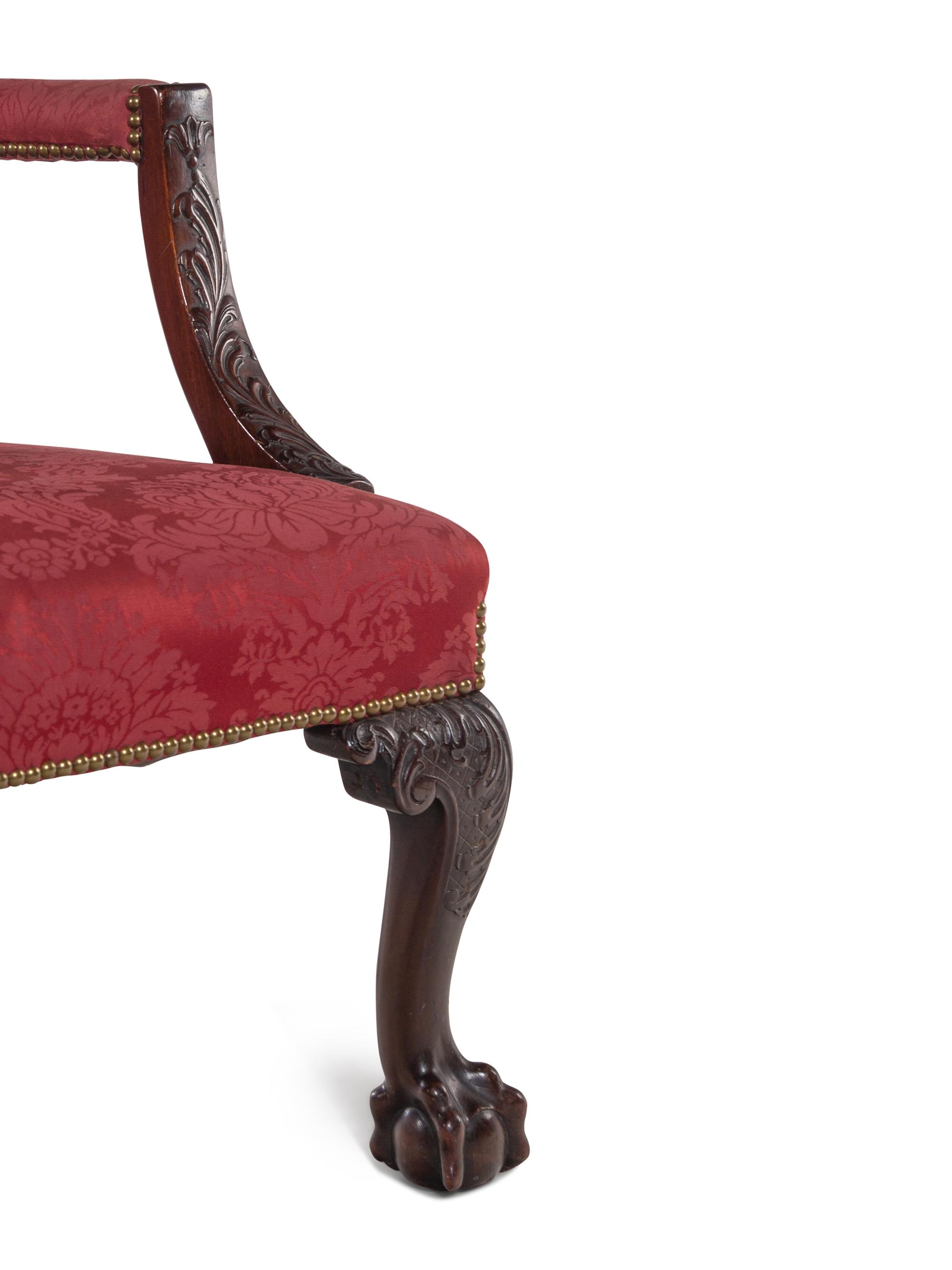 A Pair of Chippendale Style Mahogany Library Chairs