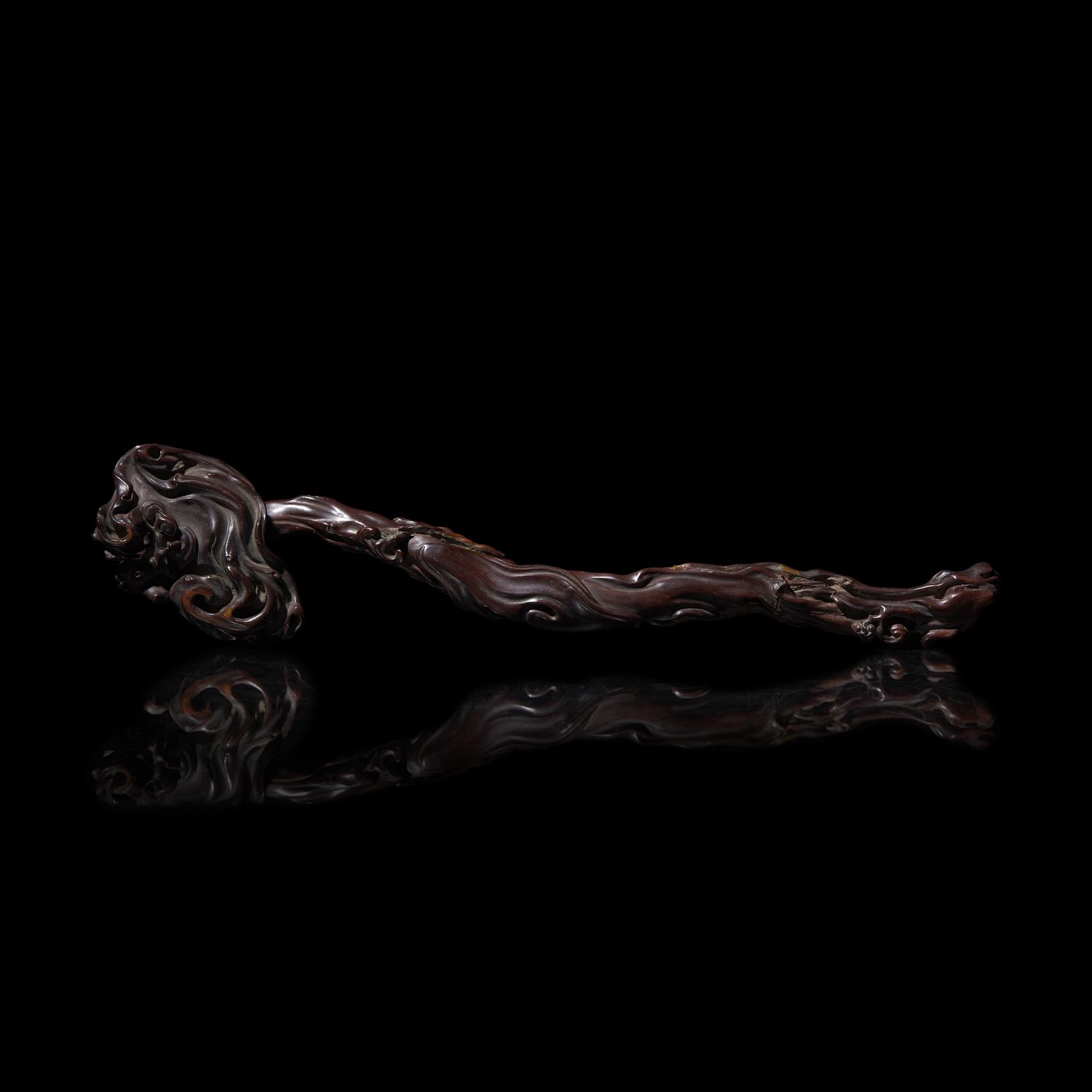 A Well-carved Chinese Carved Hardwood Ruyi Scepter, 18th/19th Century 硬木如意一柄
