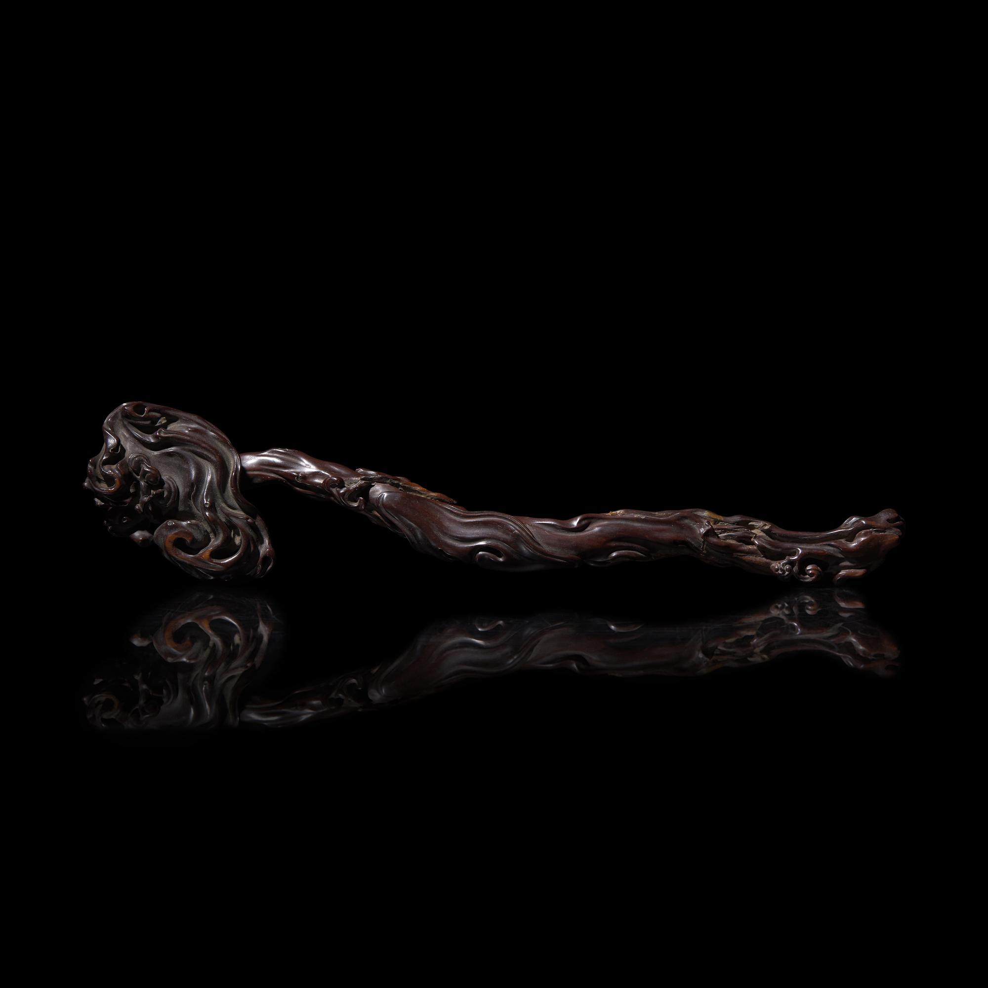 A Well-carved Chinese Carved Hardwood Ruyi Scepter, 18th/19th Century 硬木如意一柄