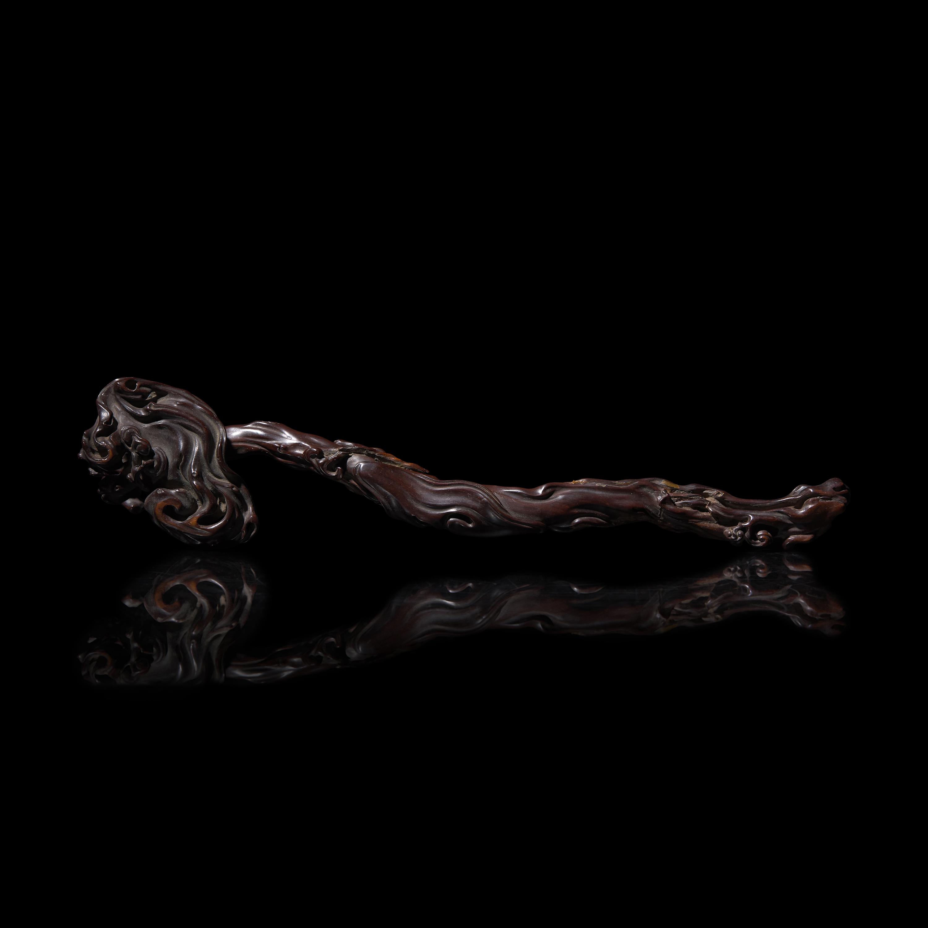 A Well-carved Chinese Carved Hardwood Ruyi Scepter, 18th/19th Century 硬木如意一柄