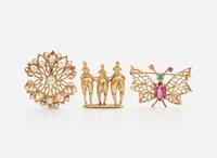 A Miscellaneous Collection of Yellow Gold and Gemstone Jewelry
