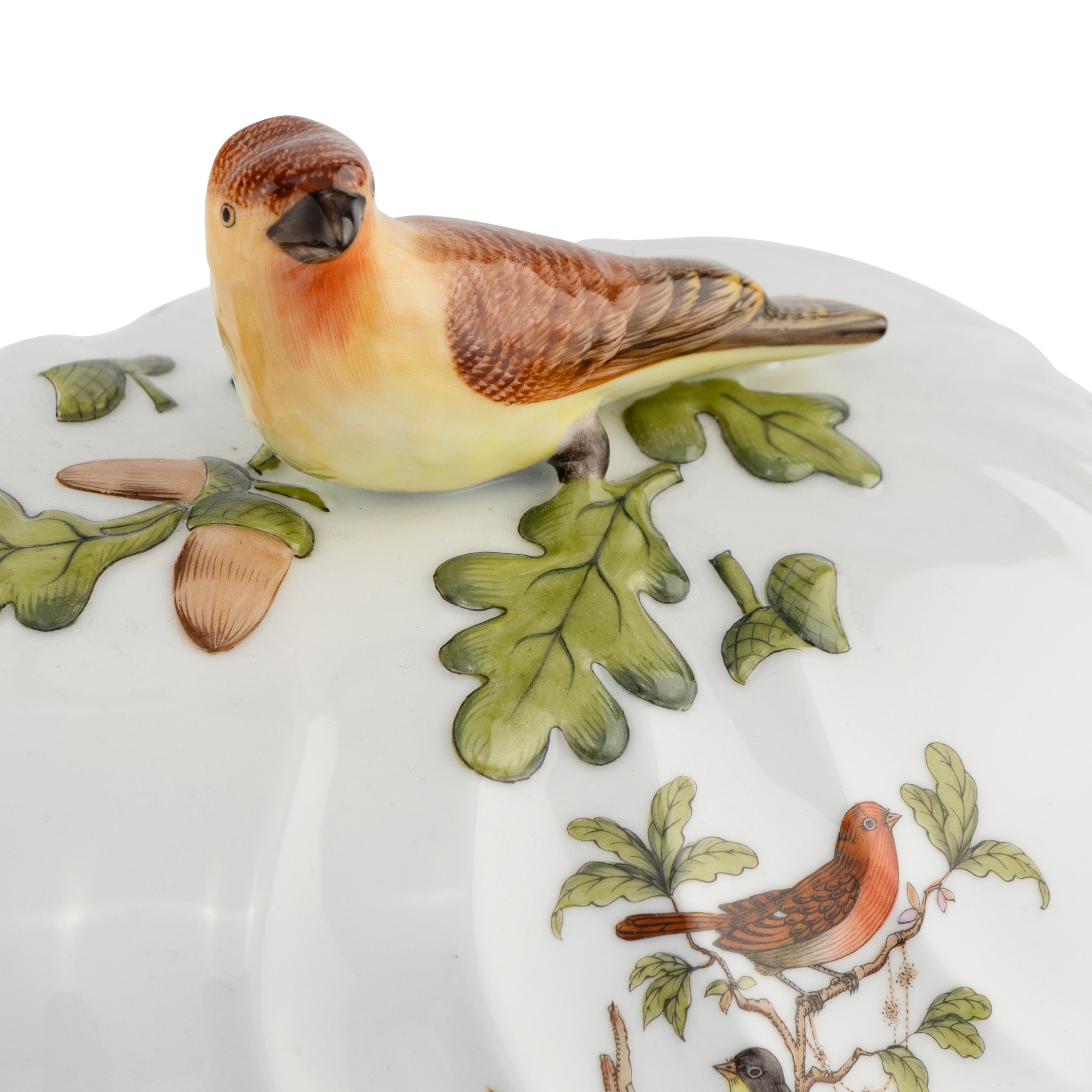 A Herend Rothschild Bird Porcelain Tureen