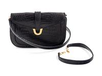 Lana Marks Black Alligator Clutch, 1990-2000s