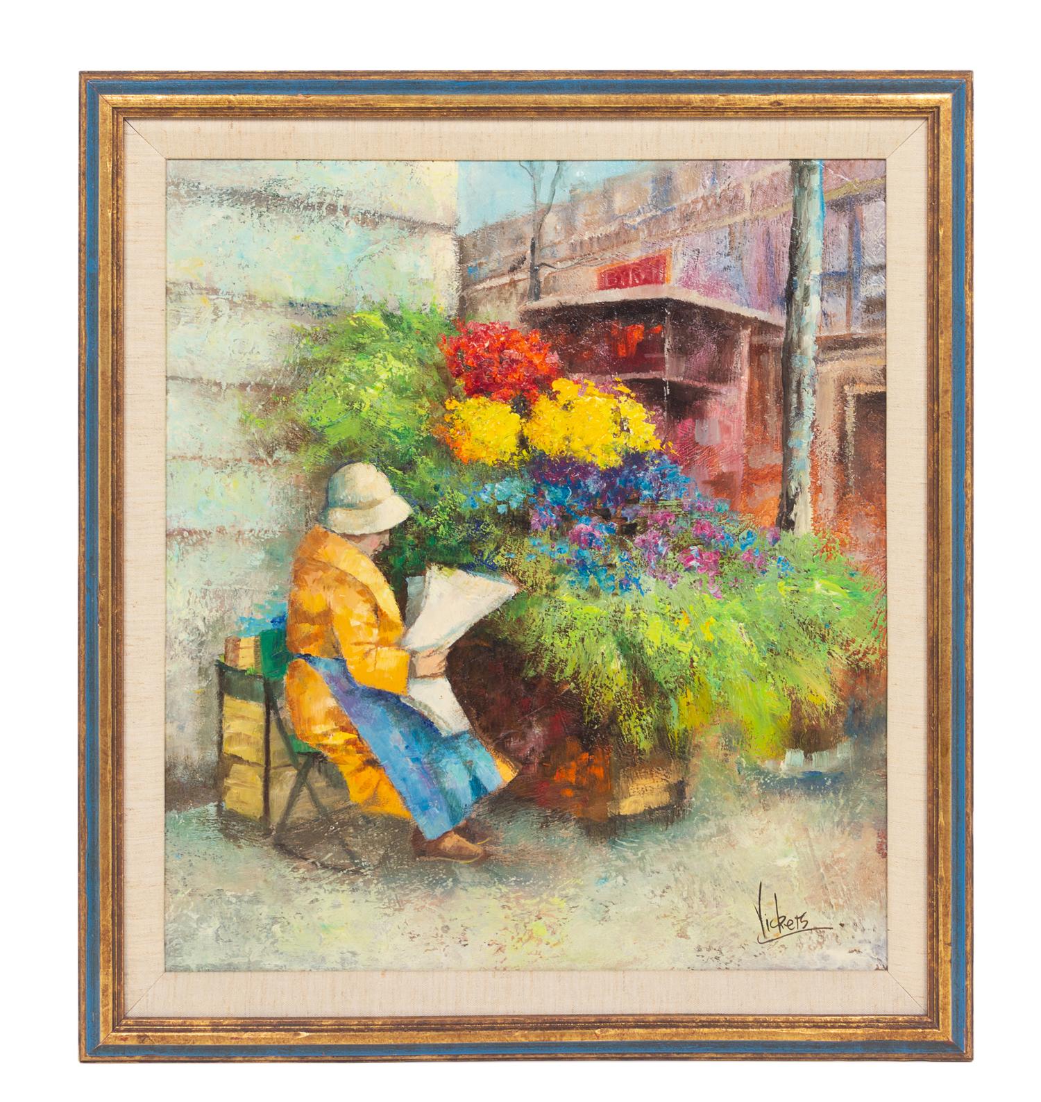 Artist Unknown (20th century) Flower Seller oil on board…