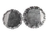 Two American Silver Graduated Trays