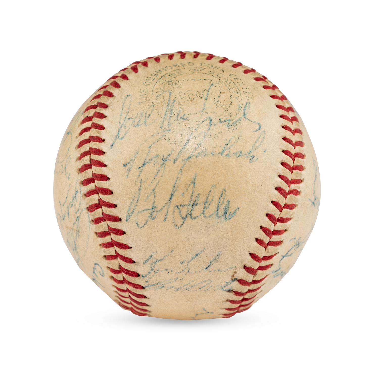 A 1956 Cleveland Indians Team Signed Autograph Baseball (PSA Letter of Authenticity),