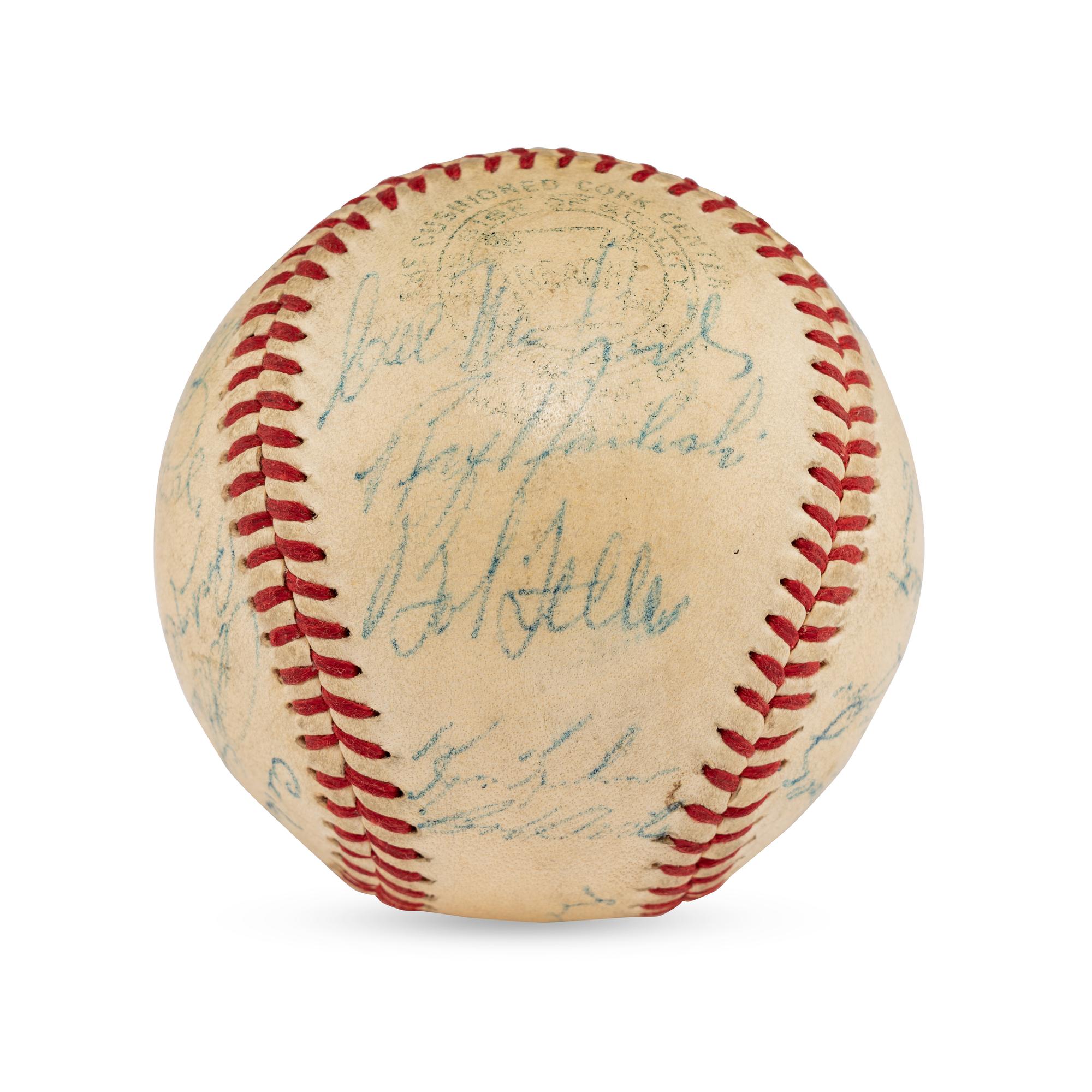 A 1956 Cleveland Indians Team Signed Autograph Baseball (PSA Letter of Authenticity),