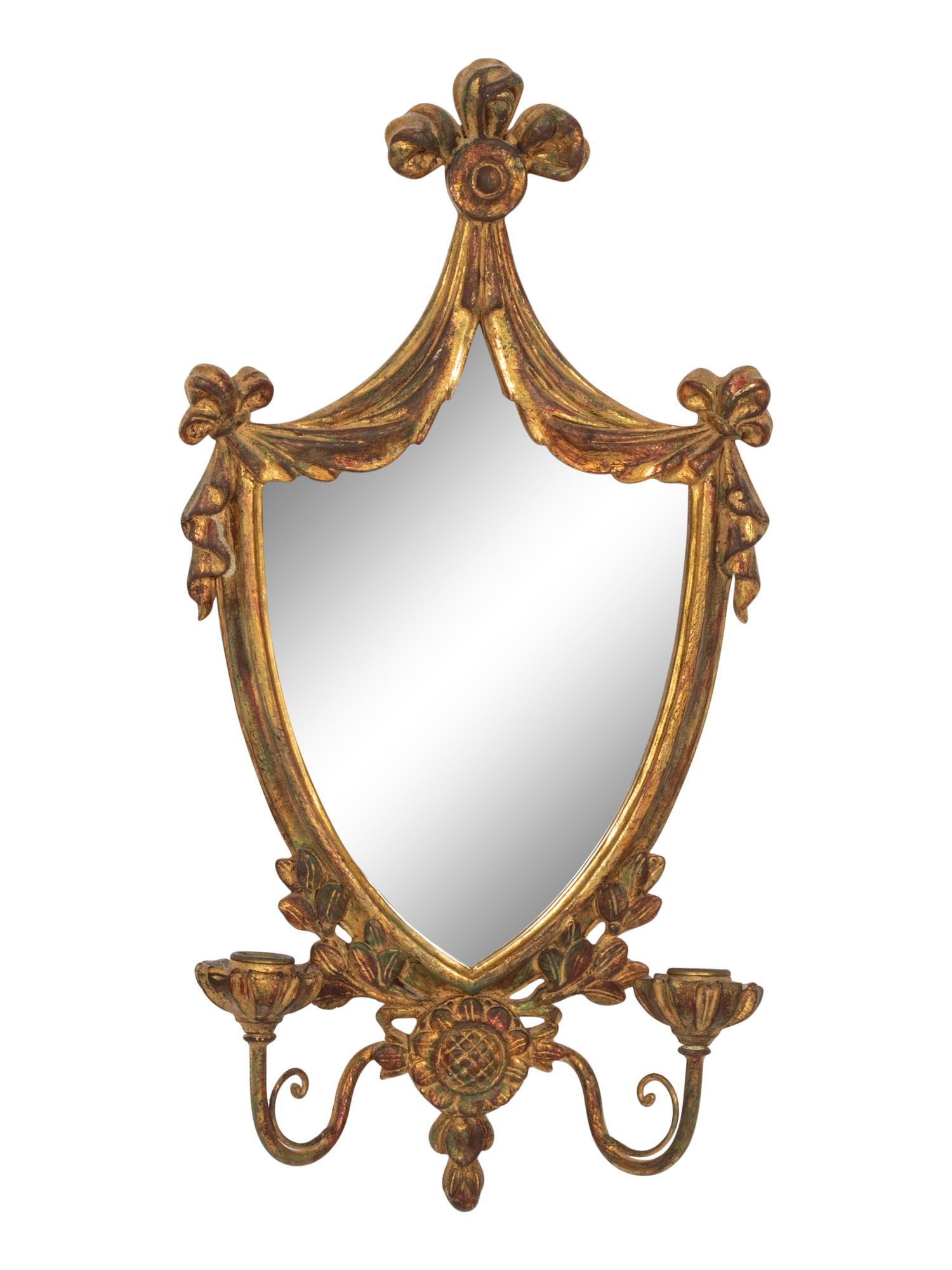 A Pair of Italian Giltwood Girandole Mirrors