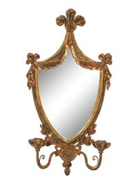 A Pair of Italian Giltwood Girandole Mirrors