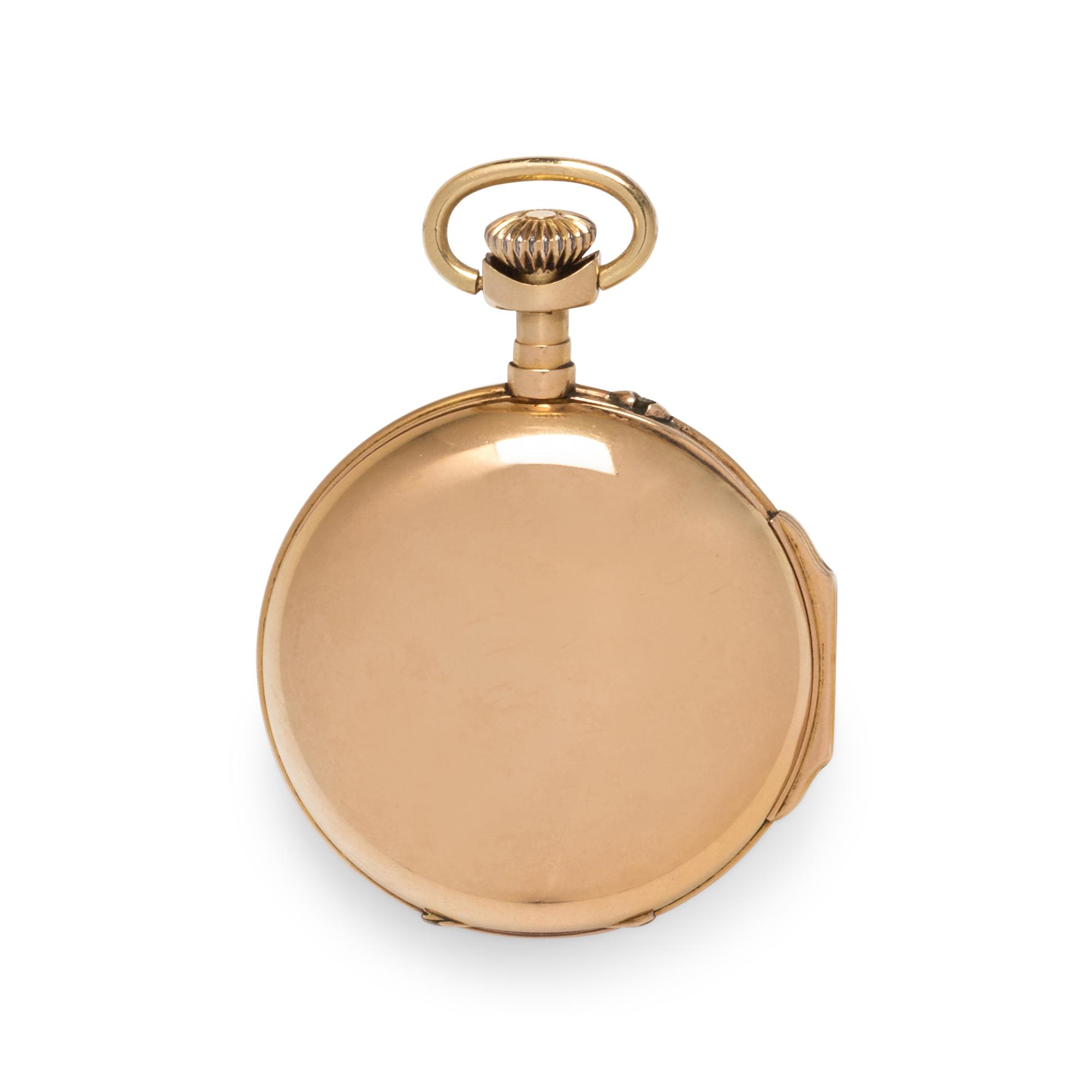 LEPINE, 18K YELLOW GOLD OPEN FACE POCKET WATCH