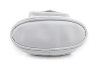 A Versace White Leather Bucket Bag, 13" H x 13" W x 5" D; Handle drop: 6.5".