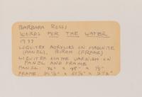 Words for the Water, 1977