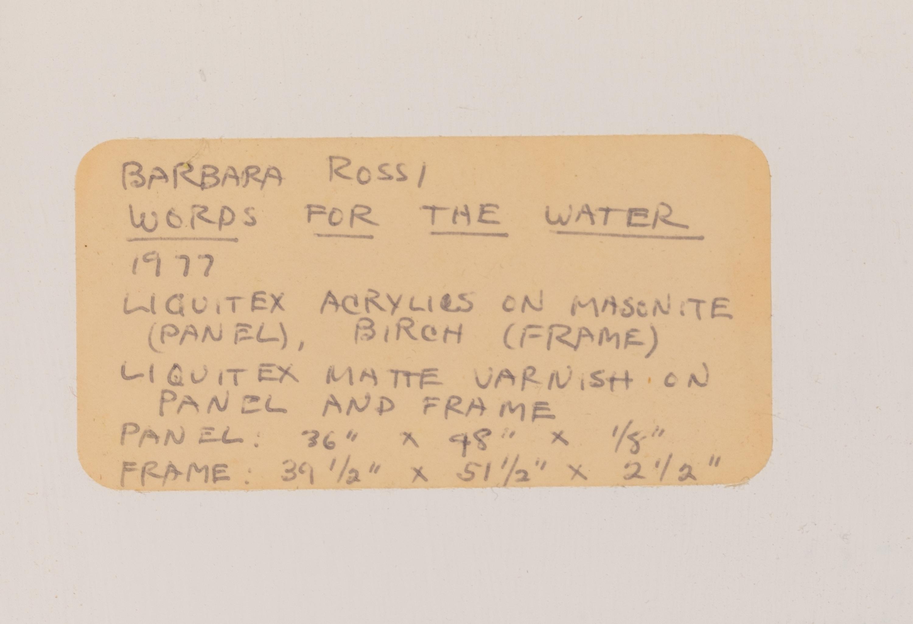 Words for the Water, 1977