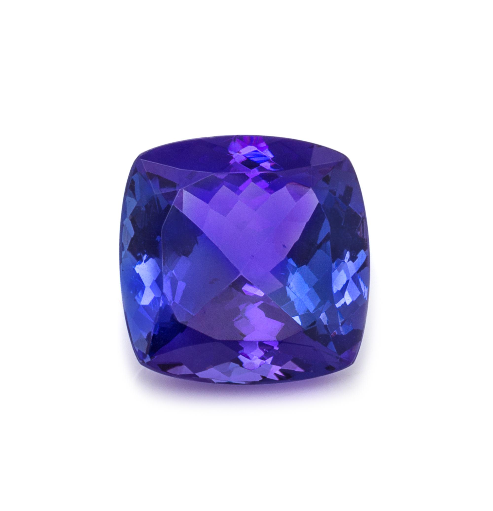 A 6.24 Carat Cushion Shape Mixed Cut Tanzanite,